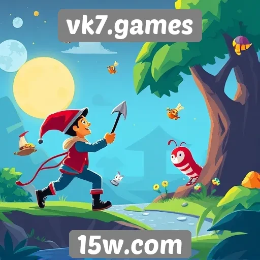 Exploração da biblioteca de jogos disponíveis no vk7.games